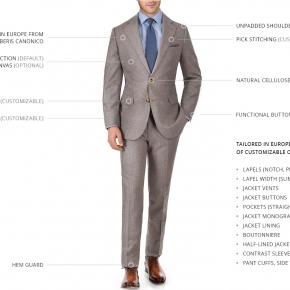 Light Brown Wool Flannel Suit - thumbnail image 2