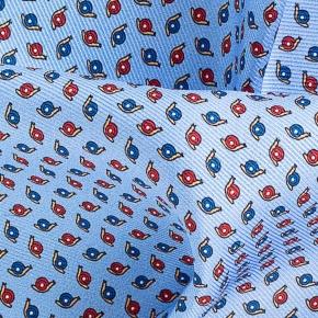 Blue & Sky Blue Snail Print Pocket Square - thumbnail image 1