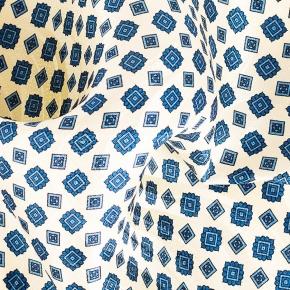 Ivory & Denim Blue Pocket Square - thumbnail image 1