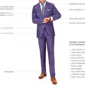 Denim Blue Linen Suit - thumbnail image 1