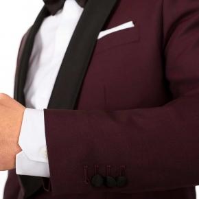 Burgundy Wool & Mohair Dinner Suit - thumbnail image 2