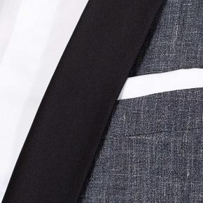 Dark Grey Linen Tuxedo - thumbnail image 1