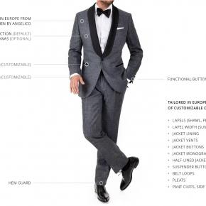 Dark Grey Linen Tuxedo - thumbnail image 3