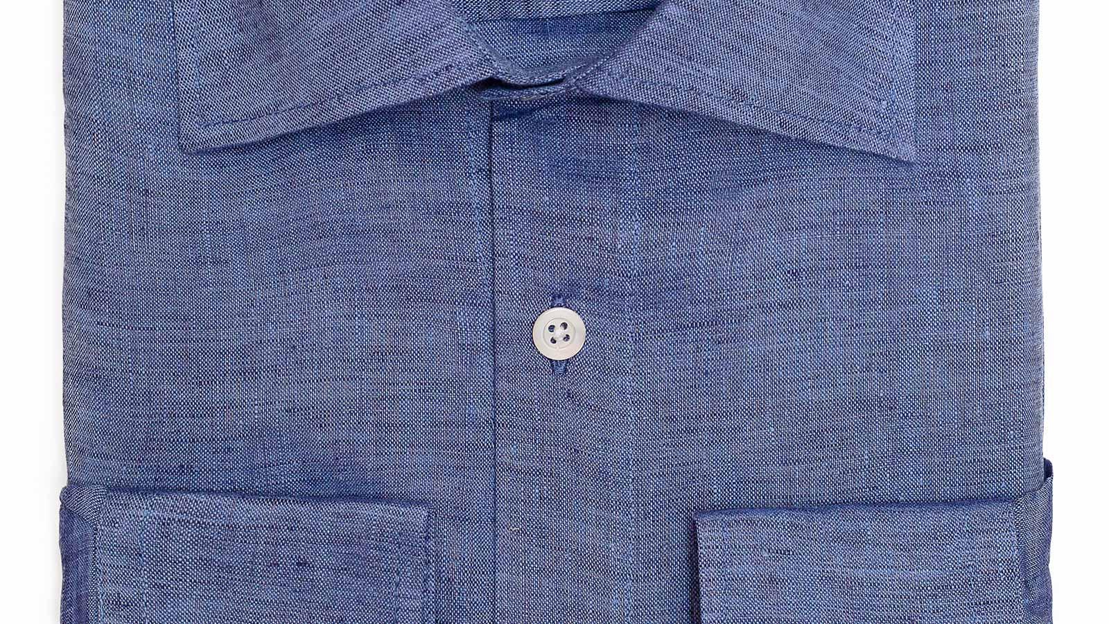 Denim Blue Linen Shirt - slider image 