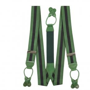 Green & Navy Striped Suspenders - thumbnail image 1