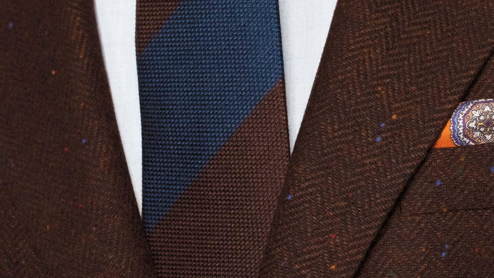 Rich Tobacco Donegal Herringbone Tweed Blazer - slider image 1