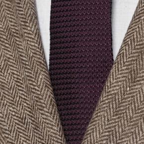 Brown Herringbone Natural Wool Tweed Blazer - thumbnail image 1