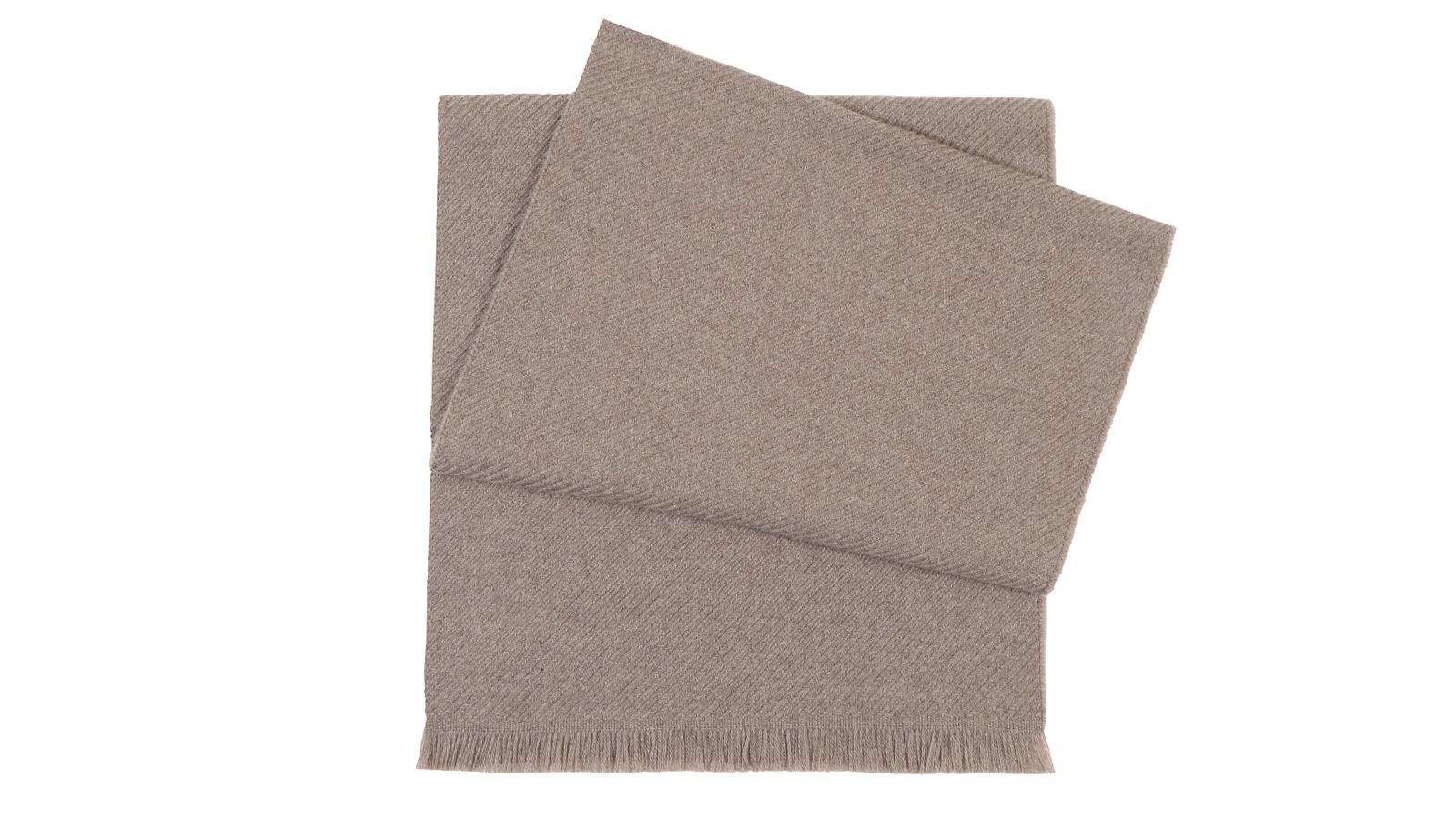 Solid Beige Wool Scarf  - slider image 