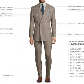 Vendetta Premium Solid Light Camel Suit - thumbnail image 3