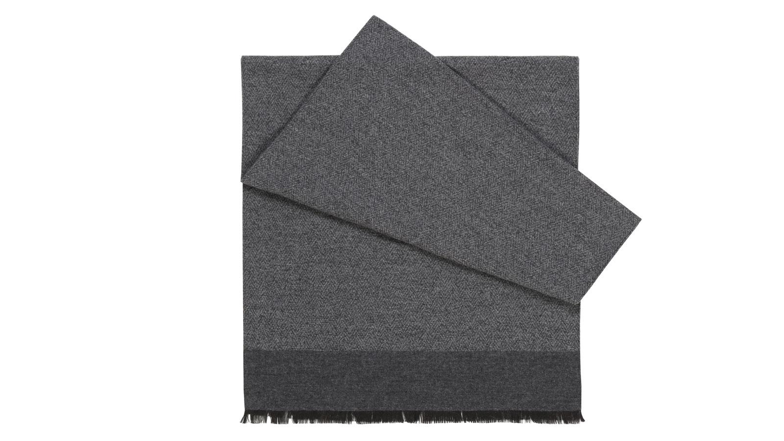 Grey Melange Wool & Silk Scarf - slider image 