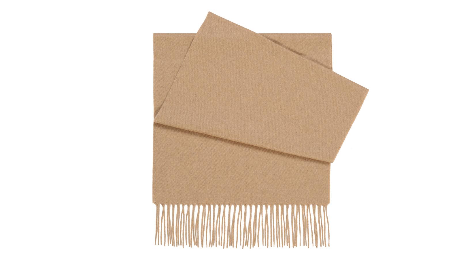 Solid Beige Cashmere Scarf - slider image 