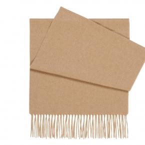 Solid Beige Cashmere Scarf - thumbnail image 1