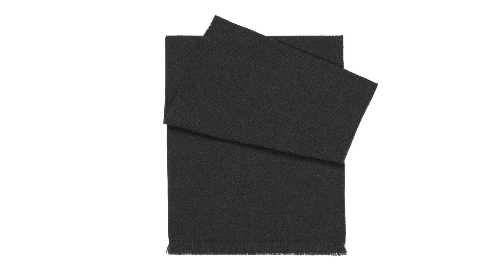 Solid Charcoal Wool Scarf - slider image 