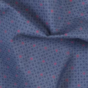 Magenta and Navy Circles Pattern Cotton Pocket Square - thumbnail image 1