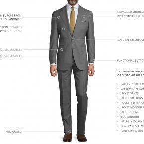 Vendetta Premium Grey Pick & Pick Suit - thumbnail image 3