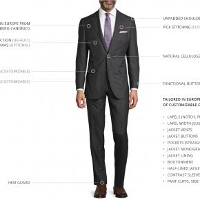 Vendetta Premium Charcoal Pick & Pick Suit - thumbnail image 3