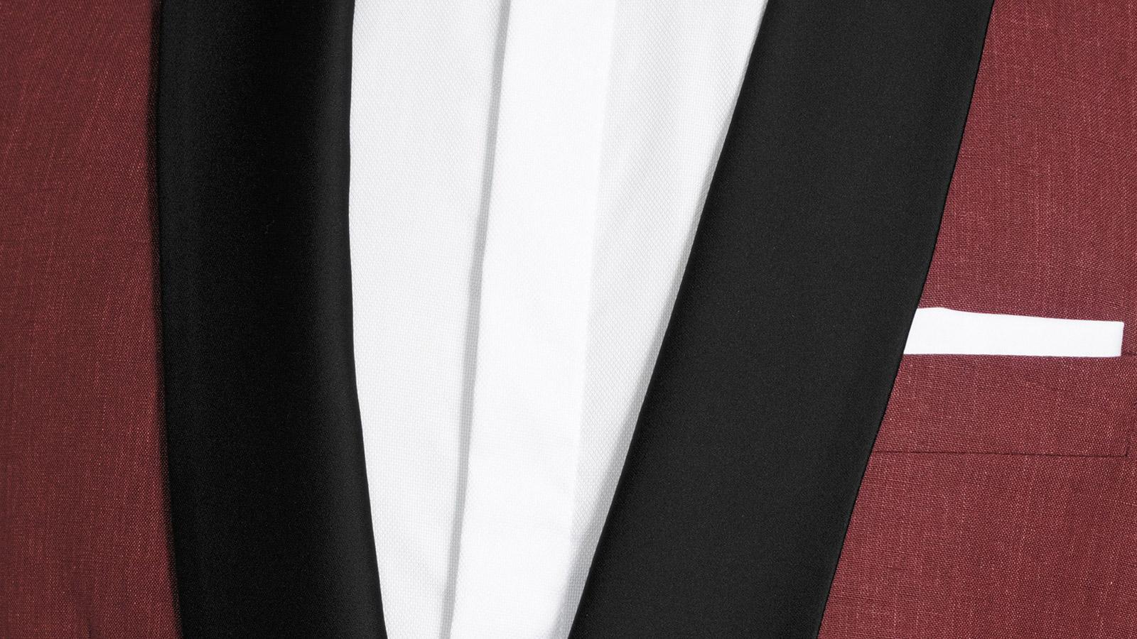 Intense Ruby Red Linen Tuxedo - slider image 1