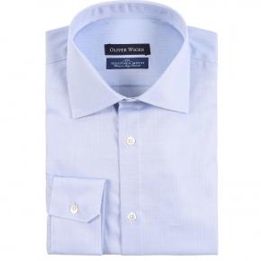 Light Blue Herringbone Cotton Shirt - thumbnail image 1