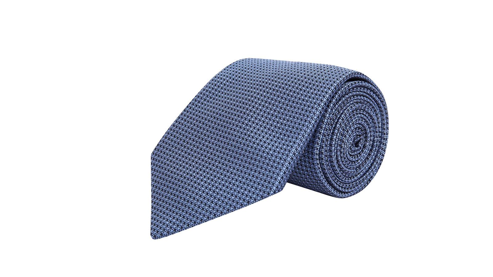 Light Blue Hopsack Silk Tie - slider image 