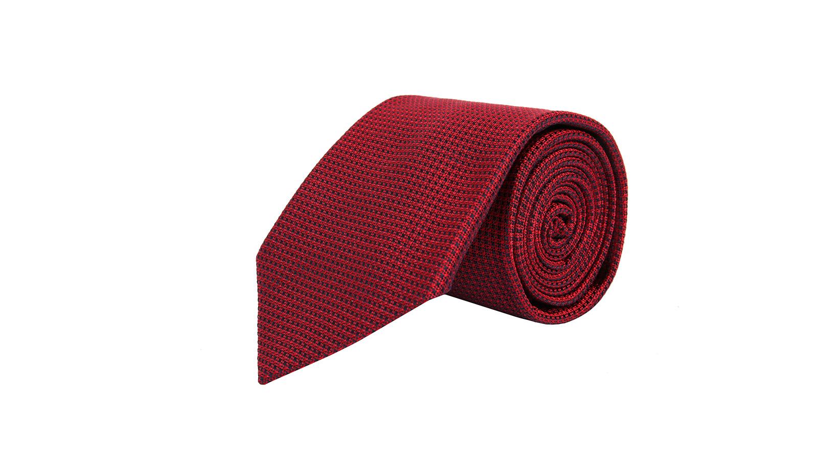 Red Hopsack Silk Tie - slider image 