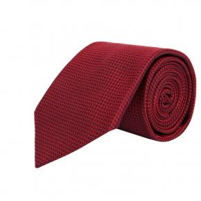 Red Hopsack Silk Tie - thumbnail image 1