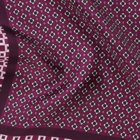 Purple & White Italian 100% Silk Pocket Square - thumbnail image 1