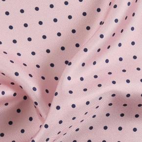 Salmon & Navy Dotted Italian 100% Silk Pocket Square - thumbnail image 1