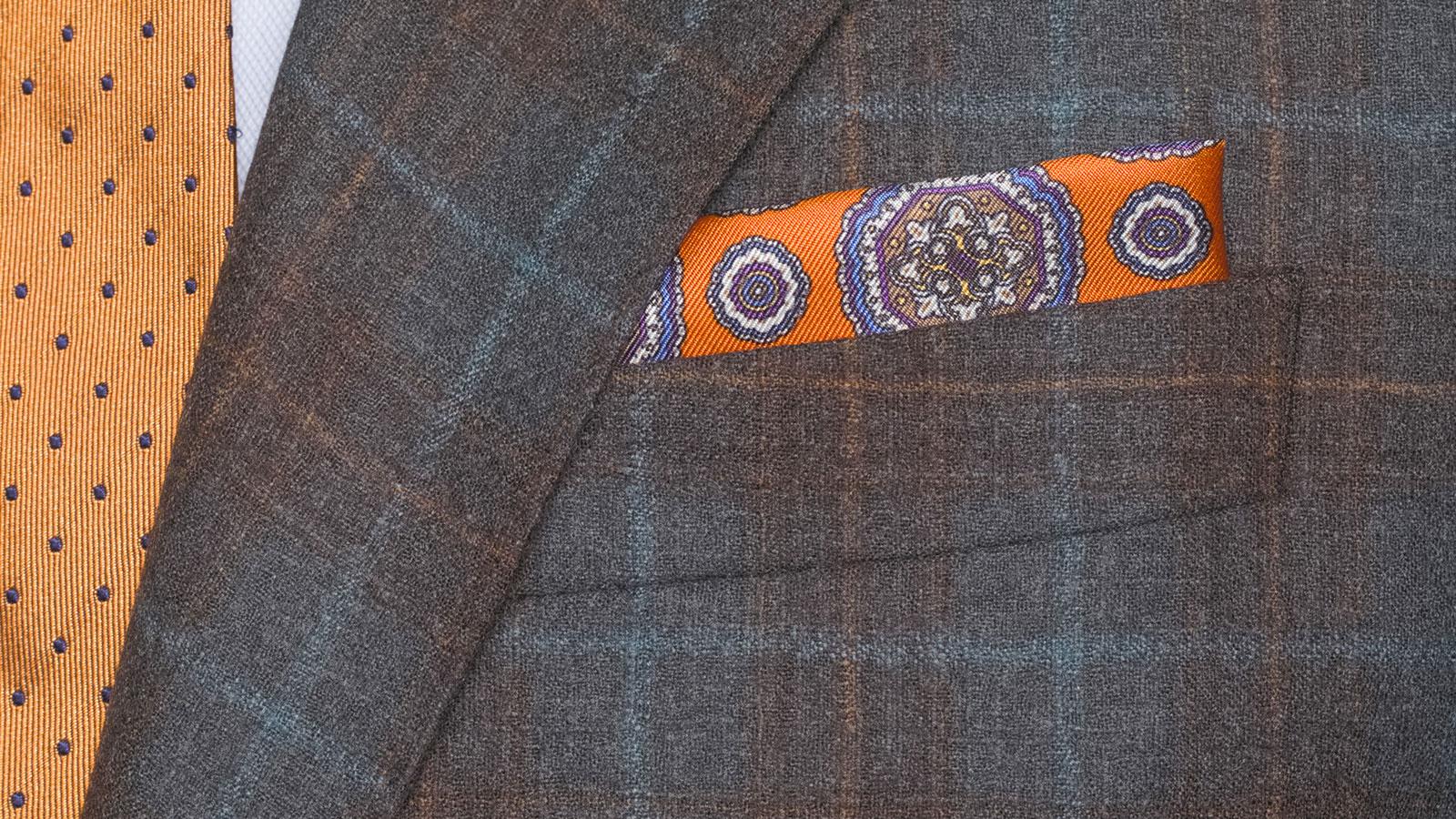 Tangerine & Blue Check Charcoal Natural Stretch Blazer - slider image 1