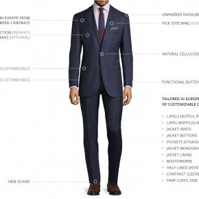 Vendetta Premium Navy Pick & Pick Suit - thumbnail image 3