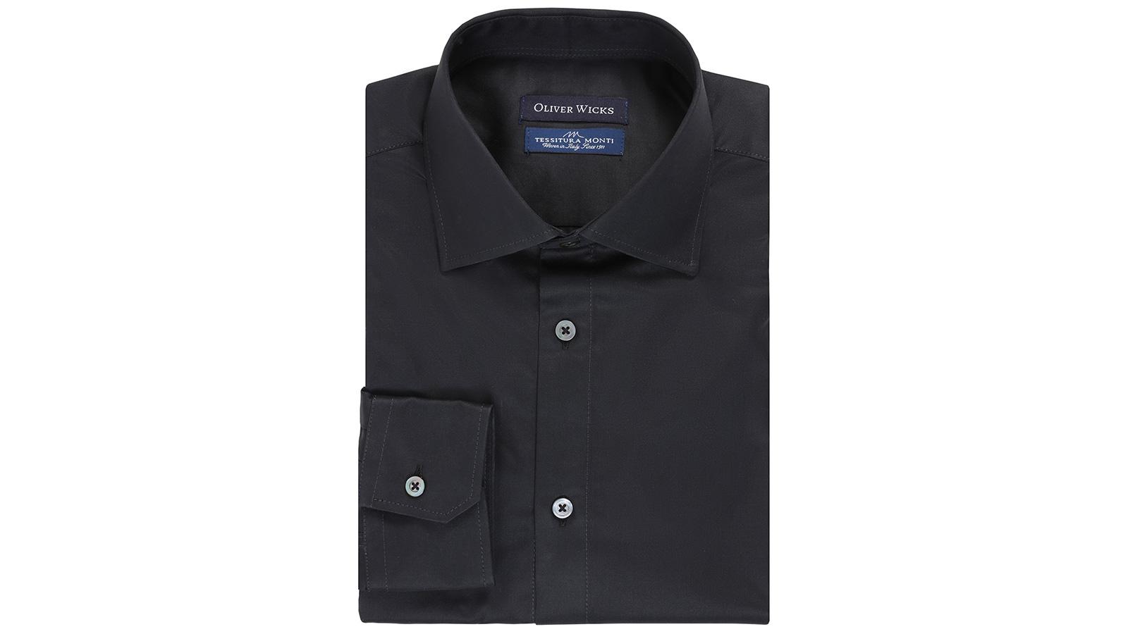 Black Two-Ply Cotton Twill Shirt - slider image 