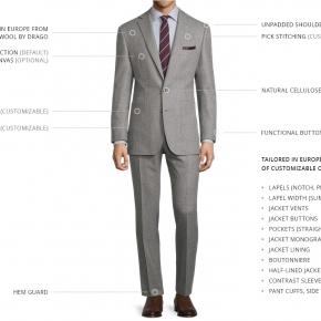 Sartorial Grey Melange Flannel 180s Suit - thumbnail image 3