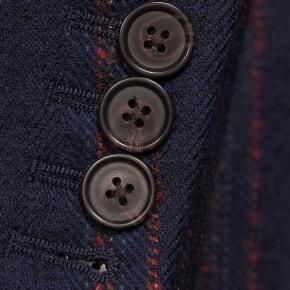 Red Stripe Blue Wool & Cashmere Blazer - thumbnail image 2