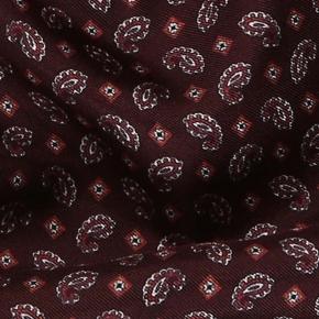 Burgundy & Bronze Italian 100% Silk Pocket Square - thumbnail image 2