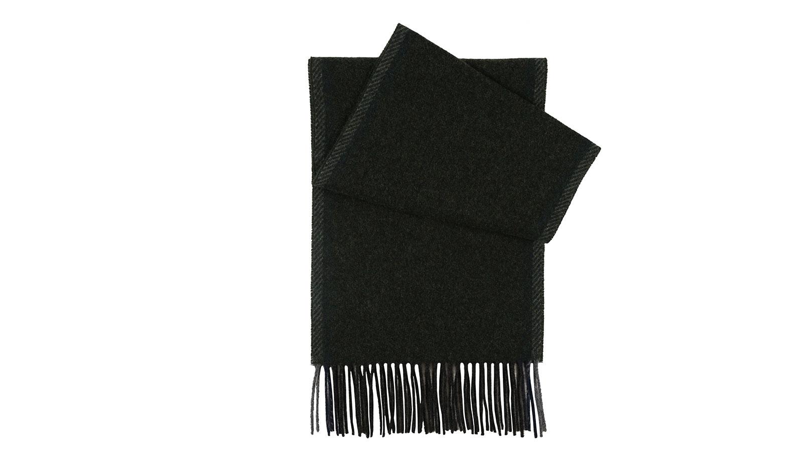 Dark Green Melange Wool Scarf - slider image 