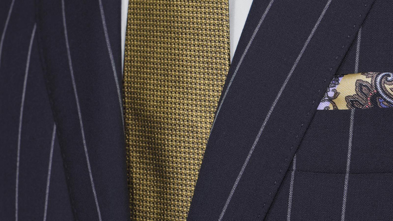 Deep Blue Wide Stripe Suit - slider image 1