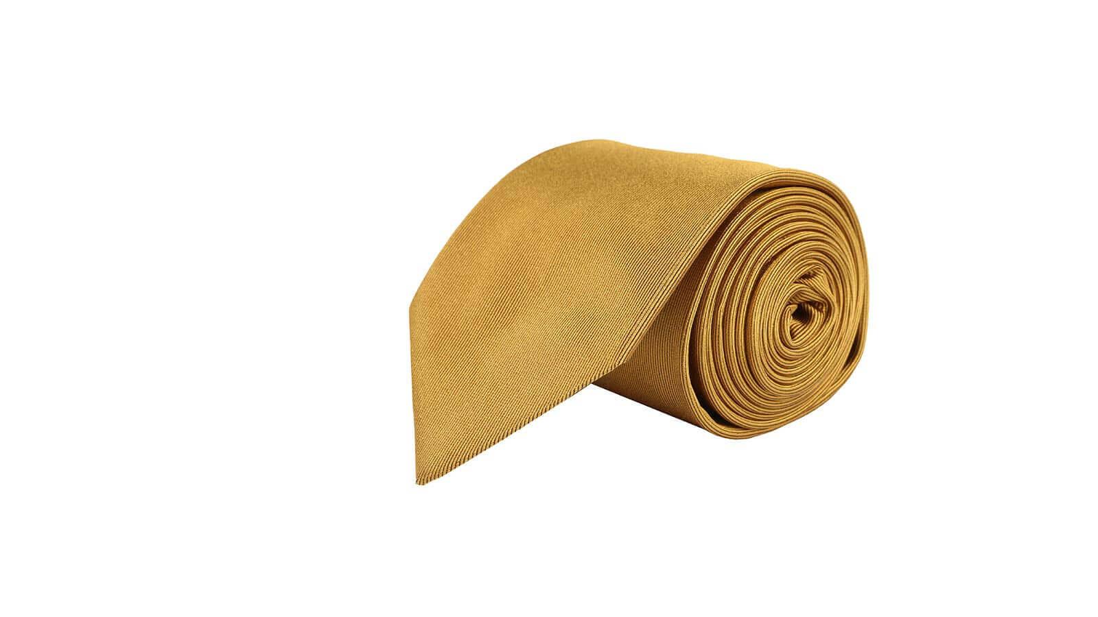 Solid Gold Silk Tie - slider image 