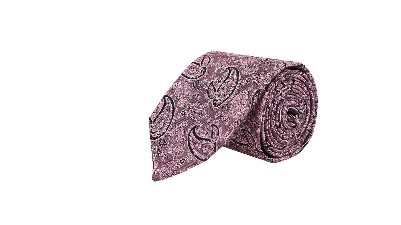 Pink Paisley Silk Tie - slider image 