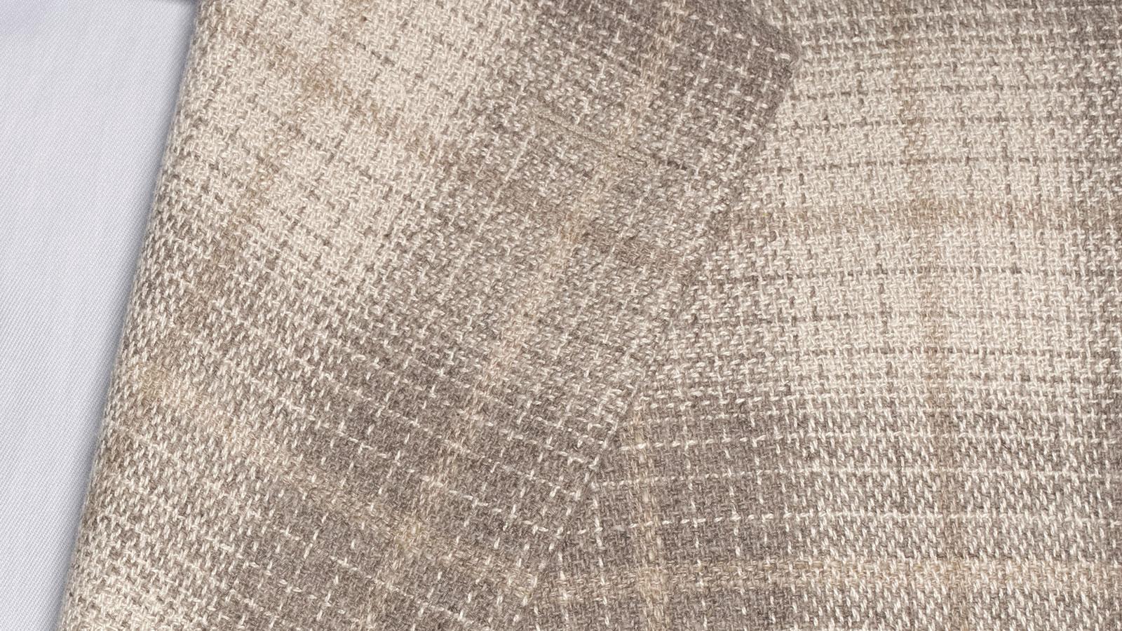 Beige Plaid Wool Silk & Acetate Blazer - slider image 1