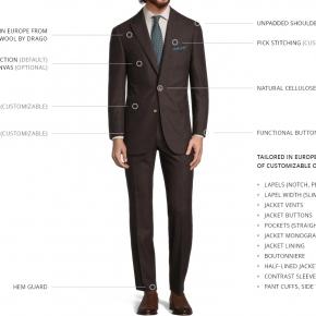 Dark Brown Natural Bi-Stretch Flannel Suit - thumbnail image 3