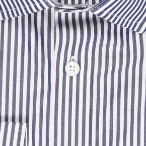 Navy & White Striped Pinpoint Cotton Shirt - thumbnail image 2