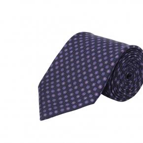 Deep Blue Purple Floral 28 Momme Silk Tie - thumbnail image 1