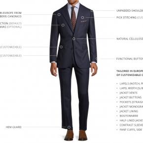 Vendetta Premium Dark Navy Birdseye Suit - thumbnail image 3