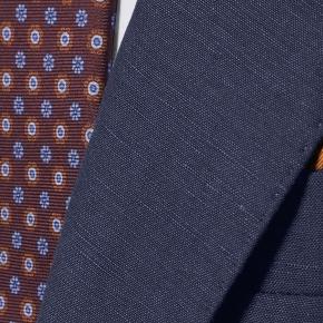 Navy Blue Wool & Linen Suit - thumbnail image 1