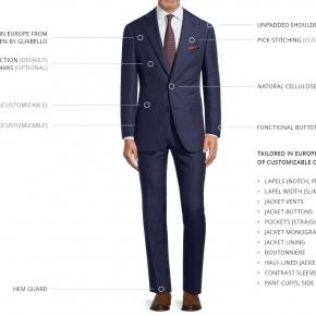 Navy Blue Wool & Linen Suit - thumbnail image 3