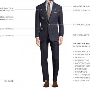 Navy Chalkstripe Linen Suit - thumbnail image 3