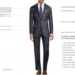 Solid Navy 150s Australis Suit - thumbnail image 3