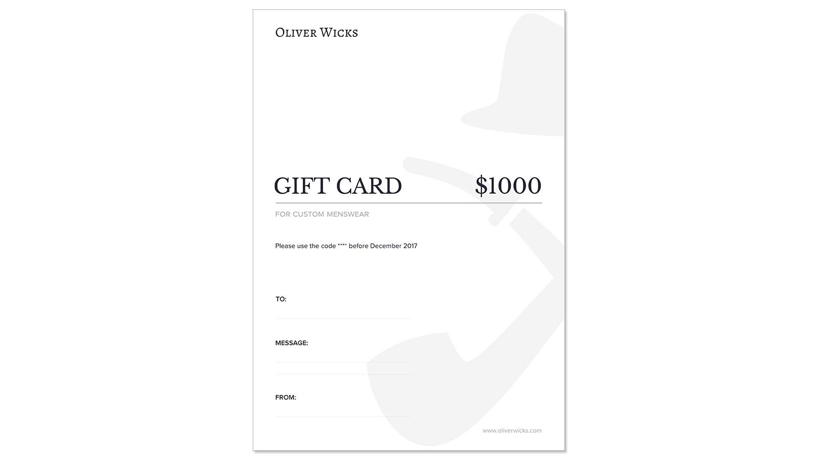 $1000 / € 900 Gift e-Card - slider image 