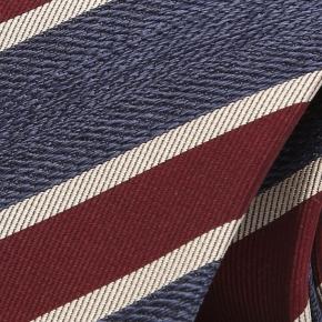 Navy & Burgundy Silk Tie - thumbnail image 2