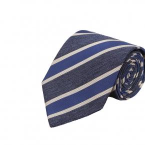 Navy & Royal Blue Silk Tie - thumbnail image 1