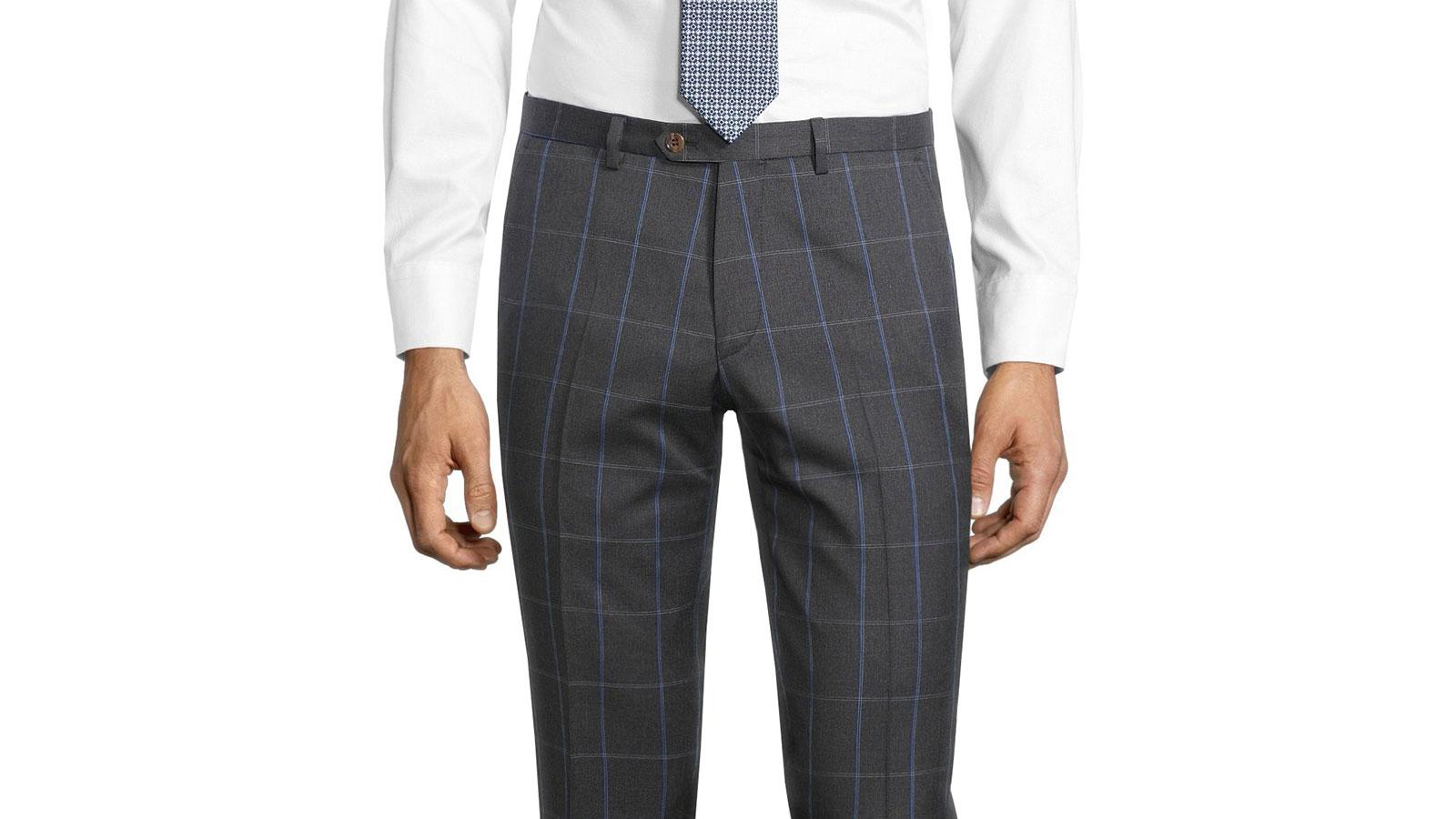 Blue Check Charcoal Pants - slider image 